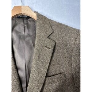 Jos A Bank Herringbone 100% Wool Blazer Sport Coat Men's 40S Brown Classic